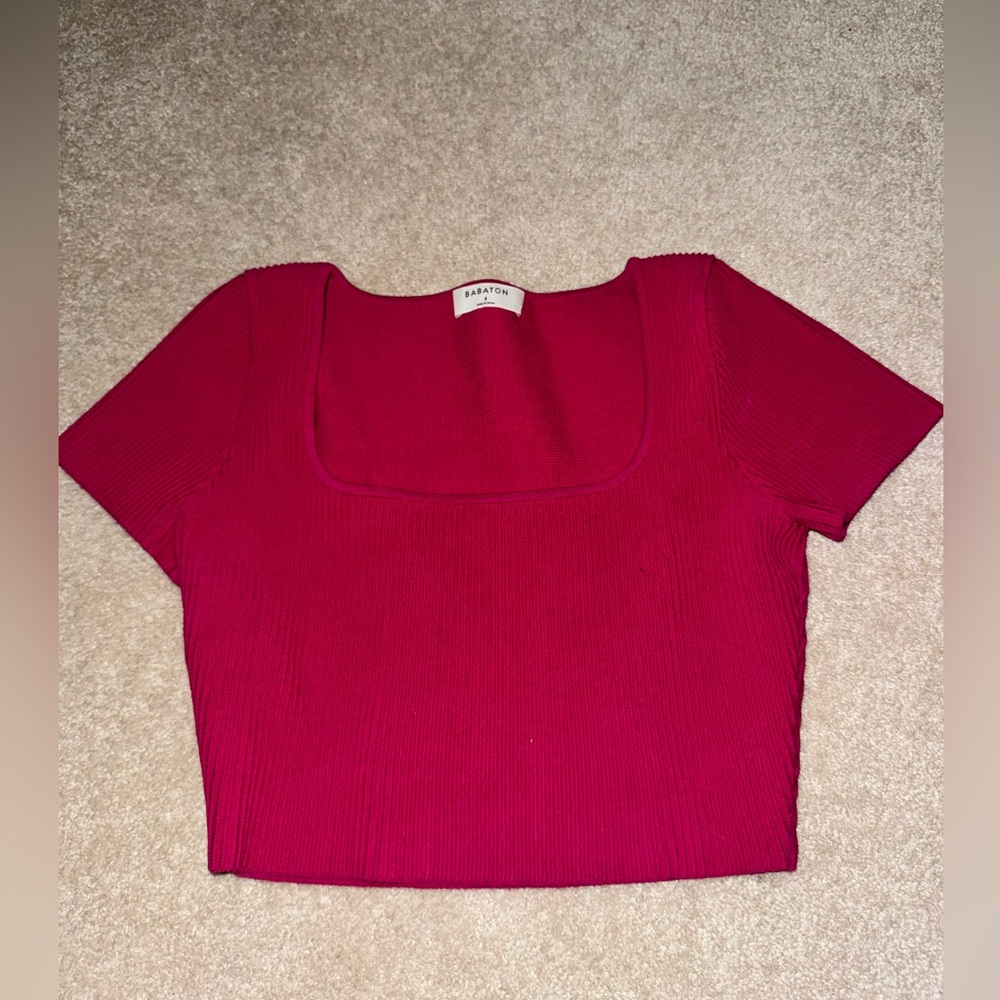 Ribbed Short Sleeve Babaton Top